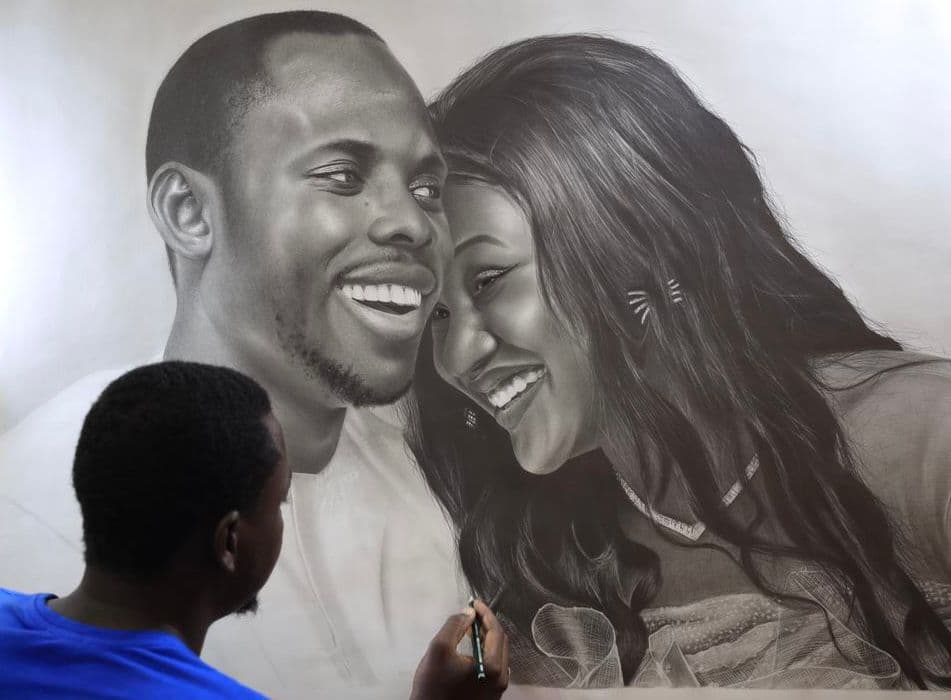 Jelani Art - Portrait réaliste au crayon graphite