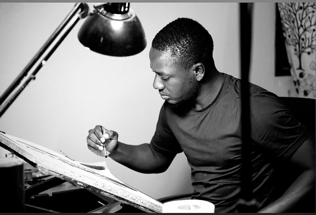 Jélani Art au travail